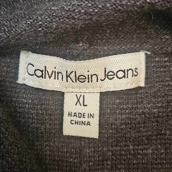 EUC Calvin Klein Jeans Dark Gray Turtleneck Tunic Sweater Size XL - Picture 6 of 8